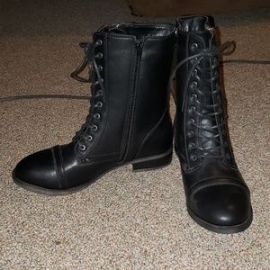 Black lace up boots